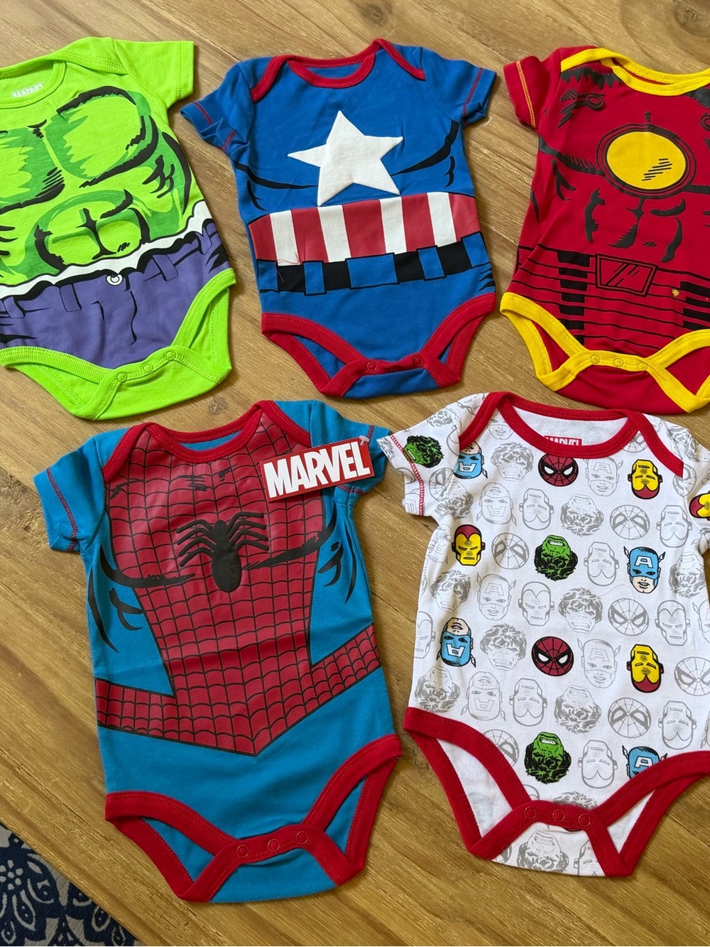 Marvel 5 Pack, 0-3 Months Onesie / Bodysuit